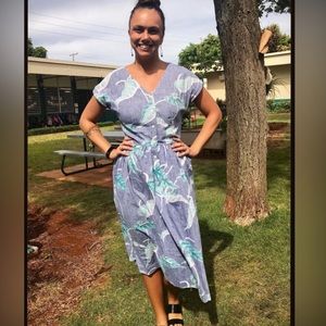 COPY - Vintage Kahala Muumuu Anthuriums Button Down, Handmade, Sz S-M OOAK